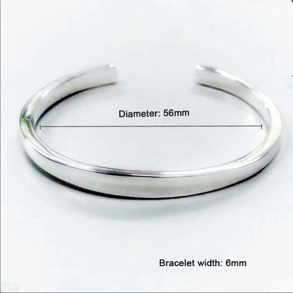 #21 ✨Restocked✨NEW 925 Sterling Silver Simple Cuff Bracelet - Picture 6 of 9